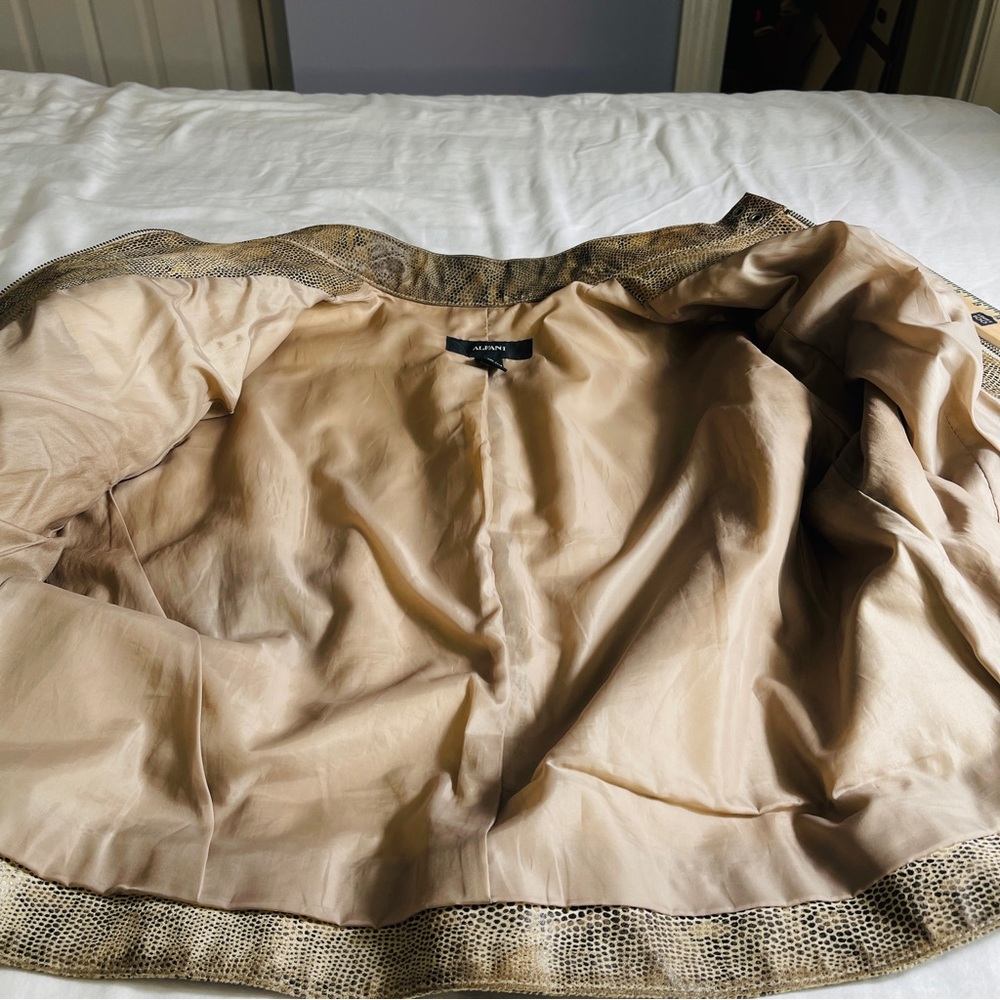 Alfani GenuineLeather Python-Embossed Moto Jacket/ Size XL - Picture 11 of 16